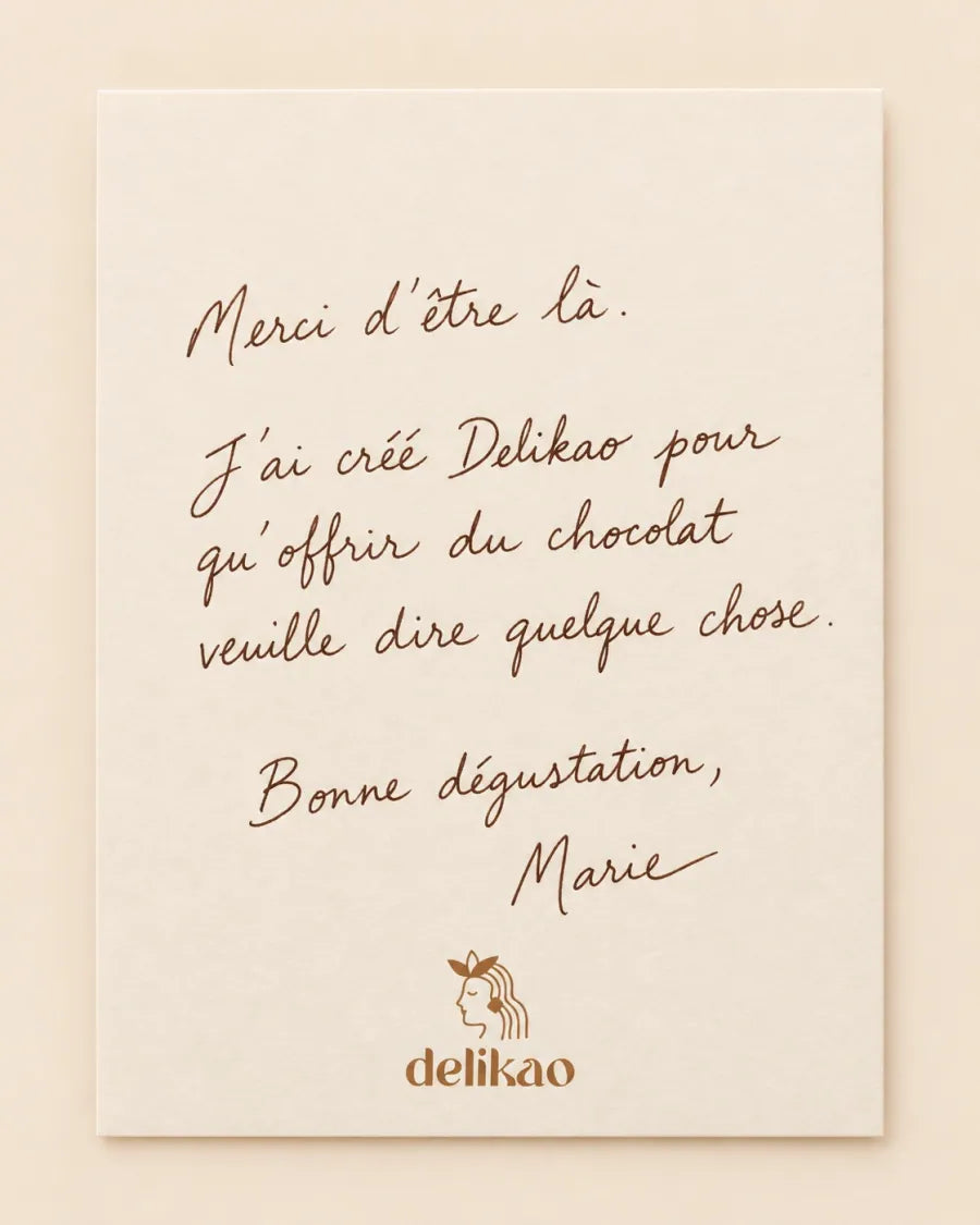 Un mot écrit à la main, signé Marie