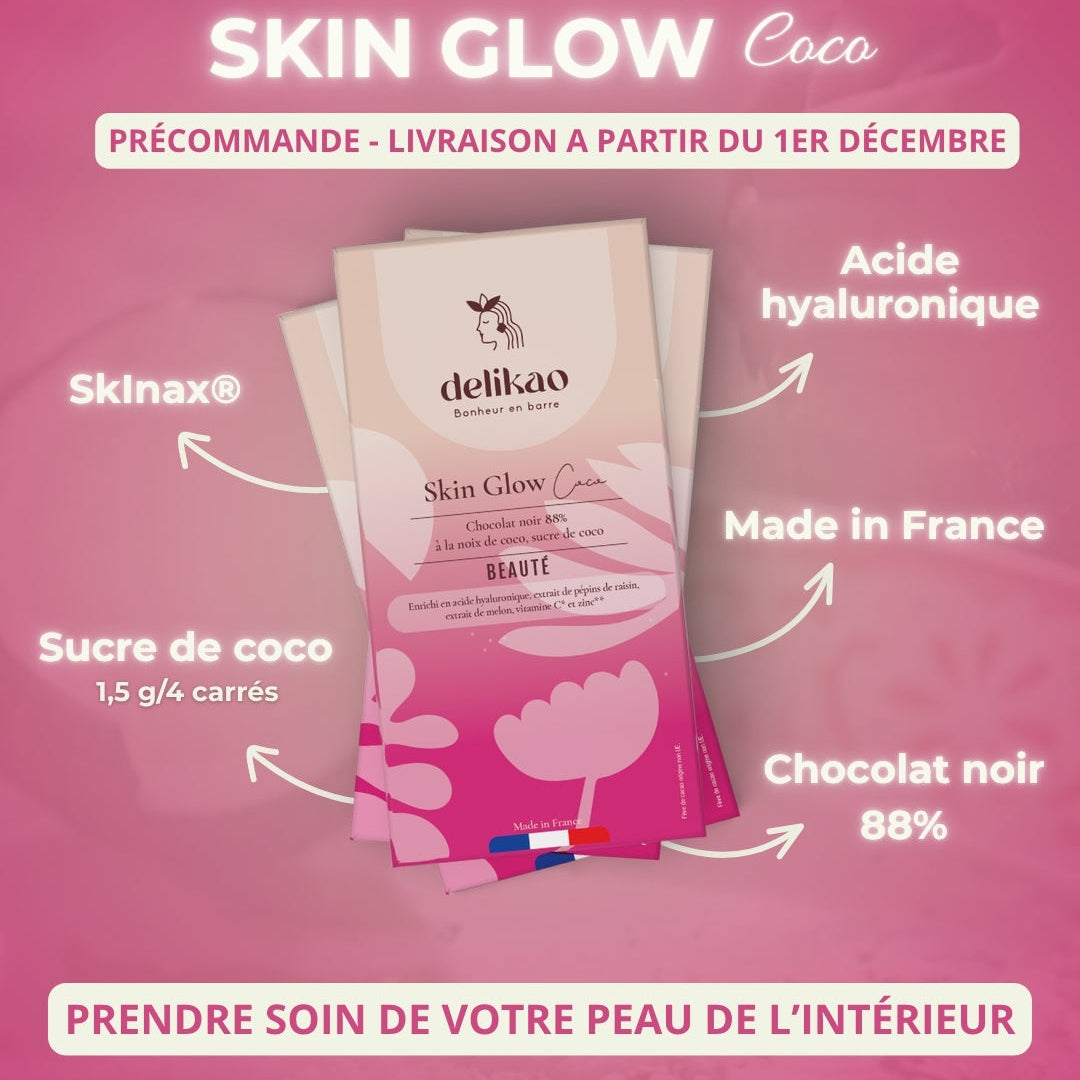 chocolat acide hyaluronique zinc beauté / Noix de coco