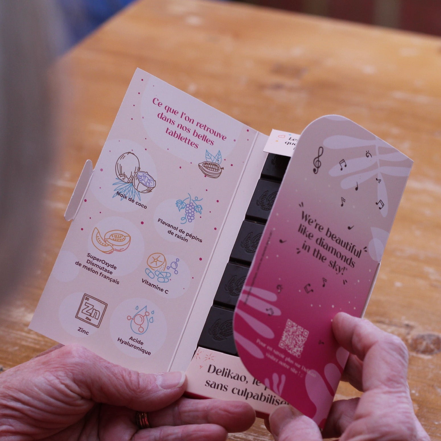 chocolat acide hyaluronique zinc beauté / Skin Glow Noix de Coco