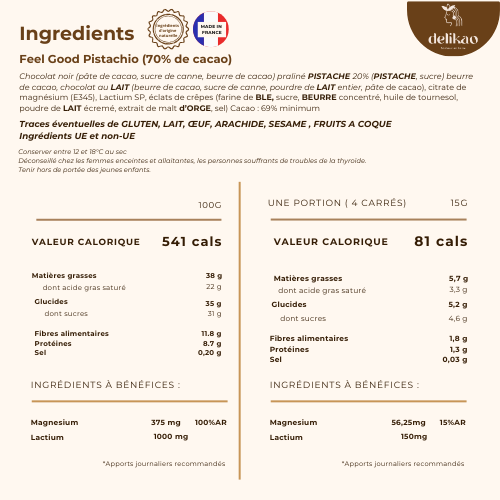 chocolat dubai sain anti stress pistache  / Feel Good Pistache